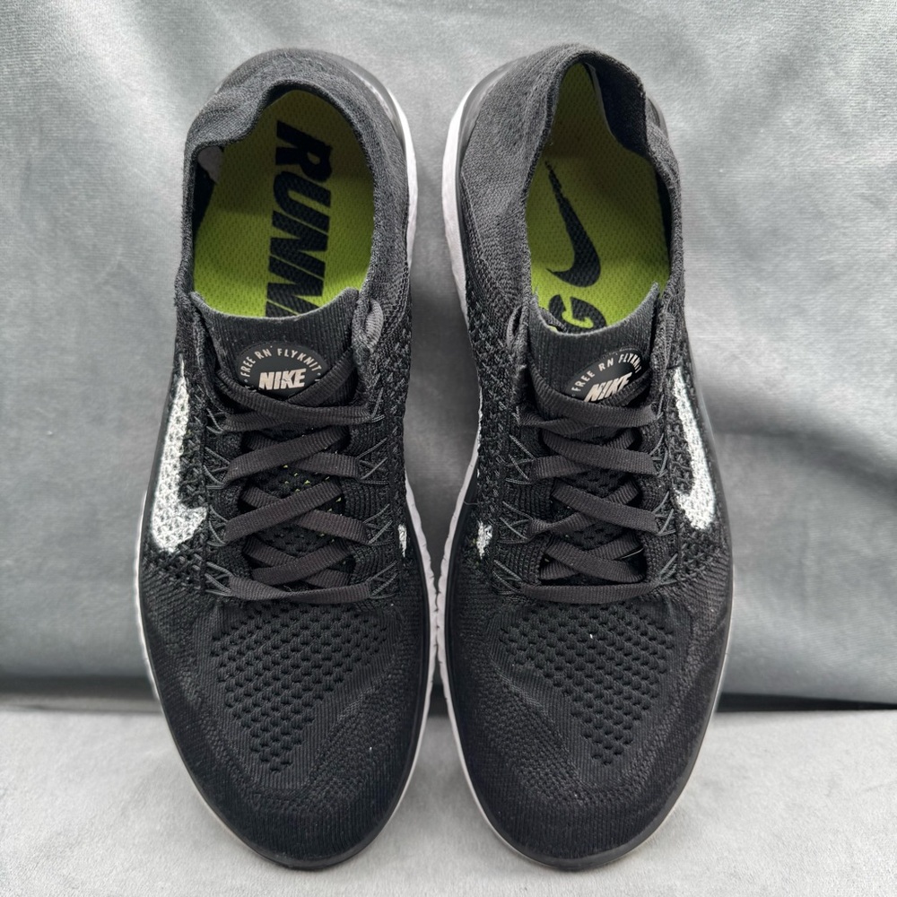 Nike Free RN Flyknit 2018 Running Shoes Men’s Size 9.5 Black White Athletic - Picture 11 of 14